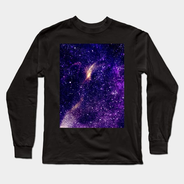 Ultra violet purple abstract galaxy Long Sleeve T-Shirt by PLdesign